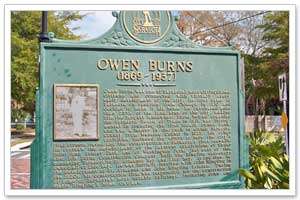 Sarasota History - Owen Burns Historical Marker and Burns Court Herald Square photo